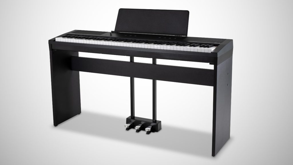 The GEWA PP-3 also comes in a bundle together with a stand. In this combination, it may be called an inexpensive home piano. (Image Source: GEWA)