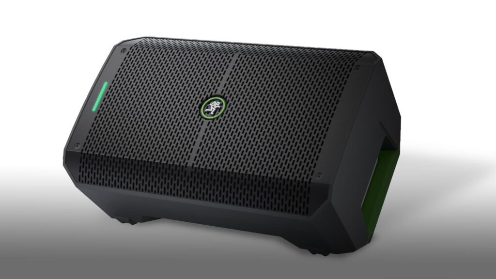 The Mackie Thump Go being used as a floor monitor. (Image Source: Mackie)