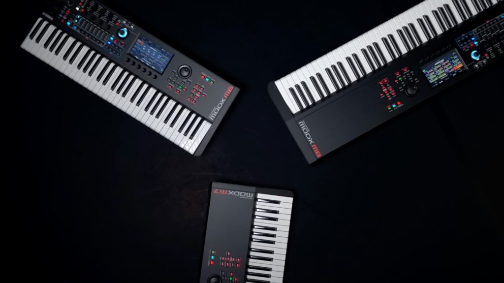 The Yamaha MODX M8 is also available in the M7 and M6 models, which come with classic synthesizer keyboards. (Image Source: Yamaha) The Yamaha MODX M8 is also available in the M7 and M6 models, which come with classic synthesizer keyboards. (Image Source: Yamaha)