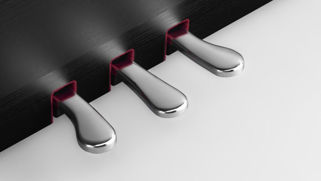 The piano pedals on the Yamaha CLP-885 are part of the great playing experience. (Image Source: Yamaha)